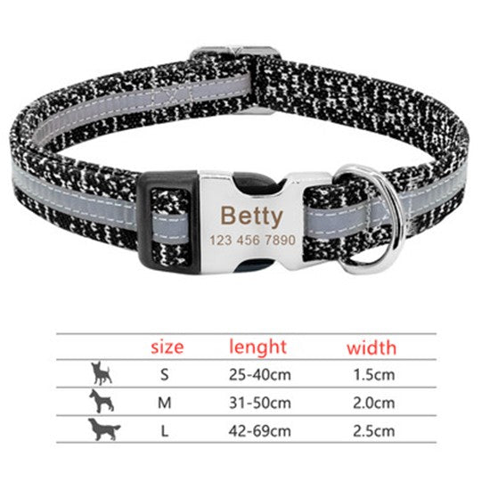 Dog Collar Pet Tag Puppy Cat Nameplate ID Collars Adjustable